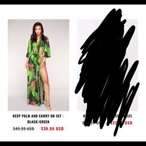 Keep palm and carry on fashion nova set